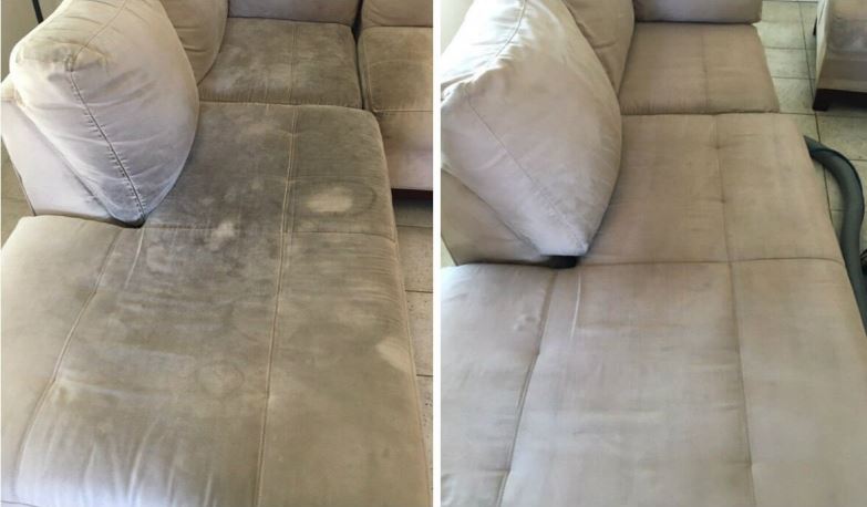 Living room after an upholstery cleaning service